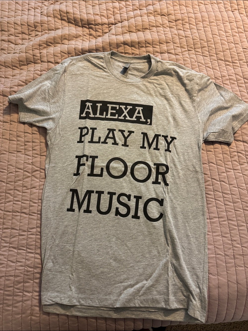 Gymnastics Alexa play my flour music T-shirt grey